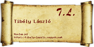 Tibély László névjegykártya